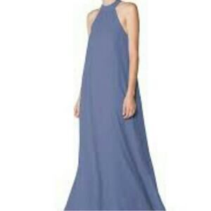 Ceremony by Joanna August | Elena Long Maxi Dress Bridesmaid Gown Blue Small